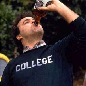 animal house john belushi “COLLEGE” navy crewneck